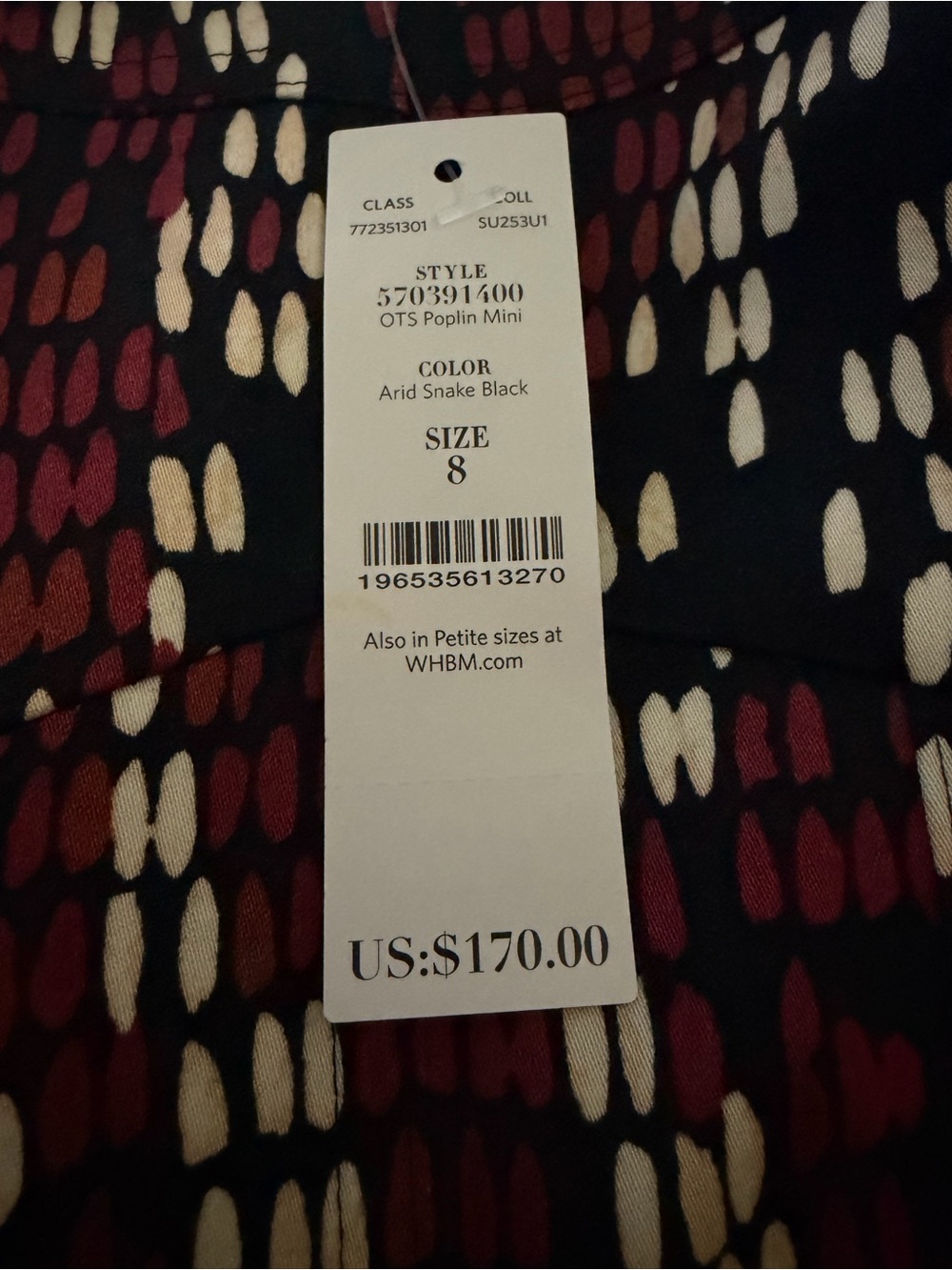 White House Black Market Off-The-Shoulder Poplin Mini Dress Sz.8 NWT - Picture 7 of 7